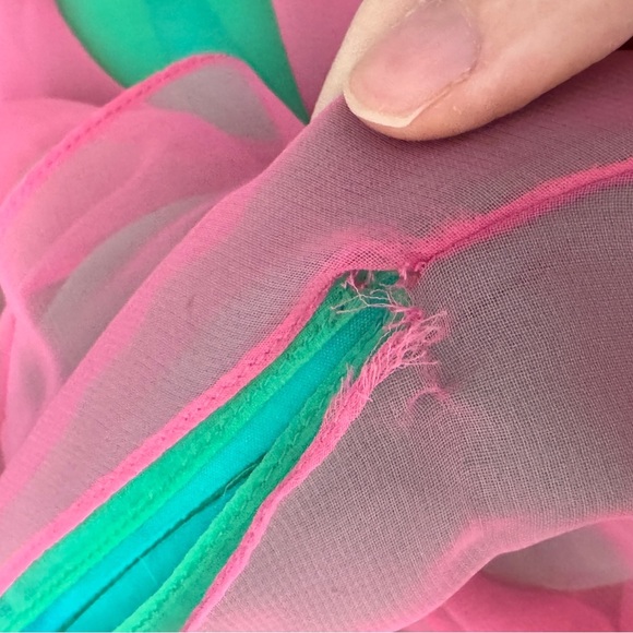 Vintage Chiffon Layered Rose Bud Appliqué Fairy Skirt - Picture 8 of 8